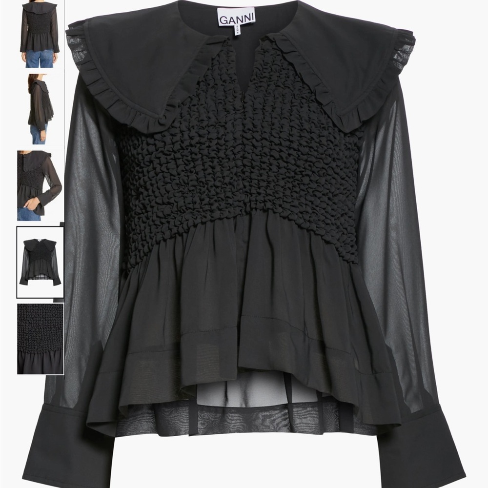 Ganni Phantom Ruffled Collar Blouse